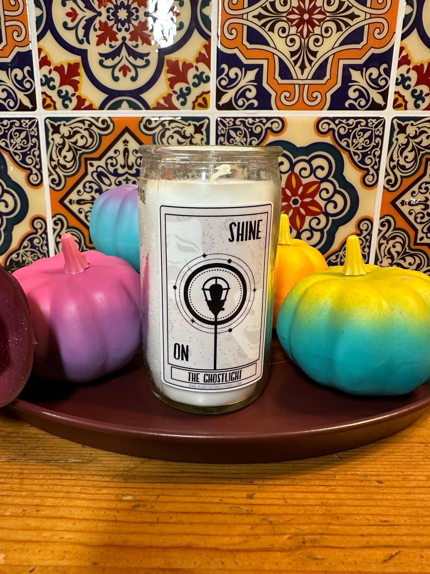 Mini Ghostlight Tarot Halloween Prayer Candle WHITE