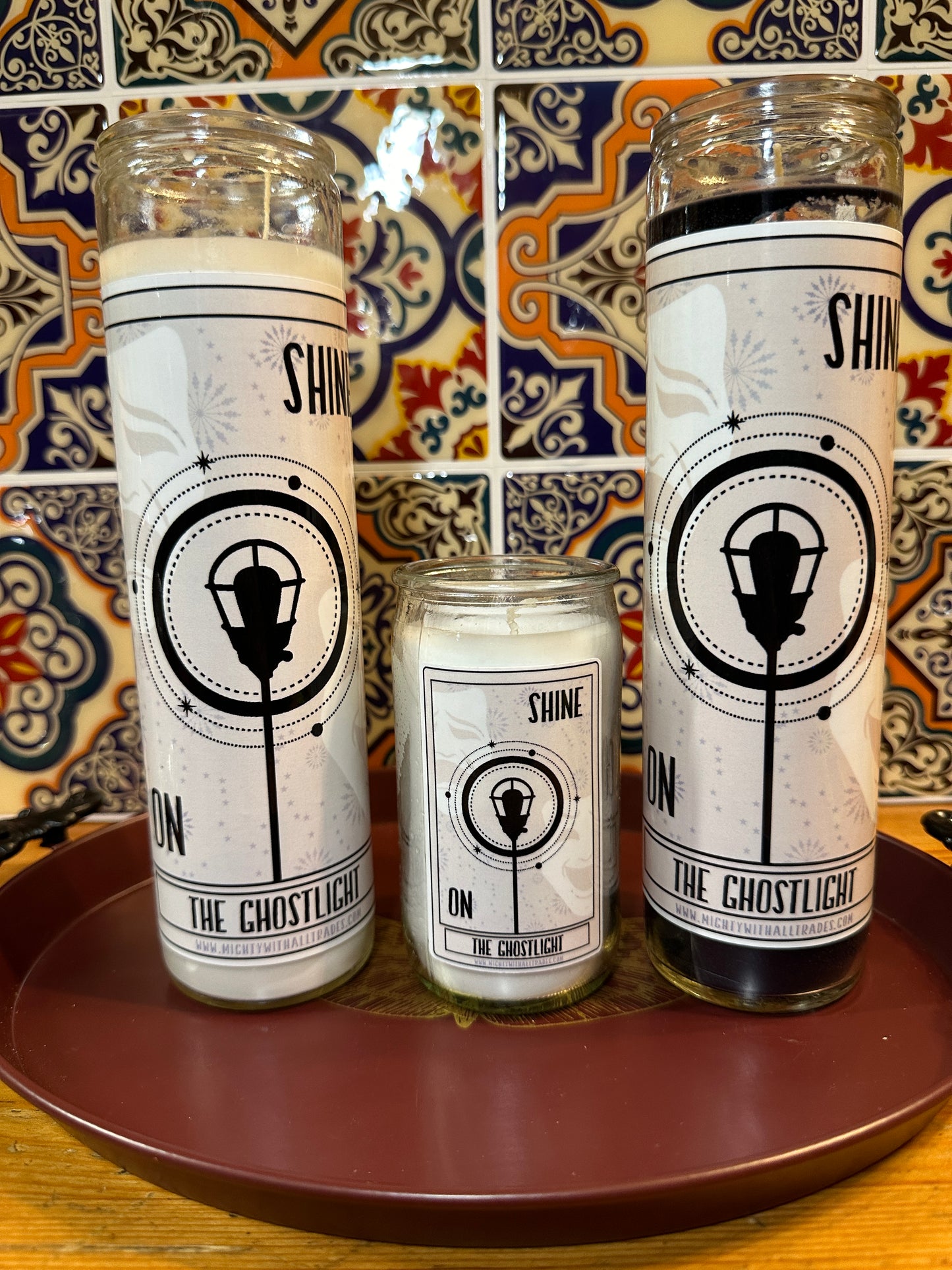 Ghostlight Tarot Halloween Prayer Candle BLACK