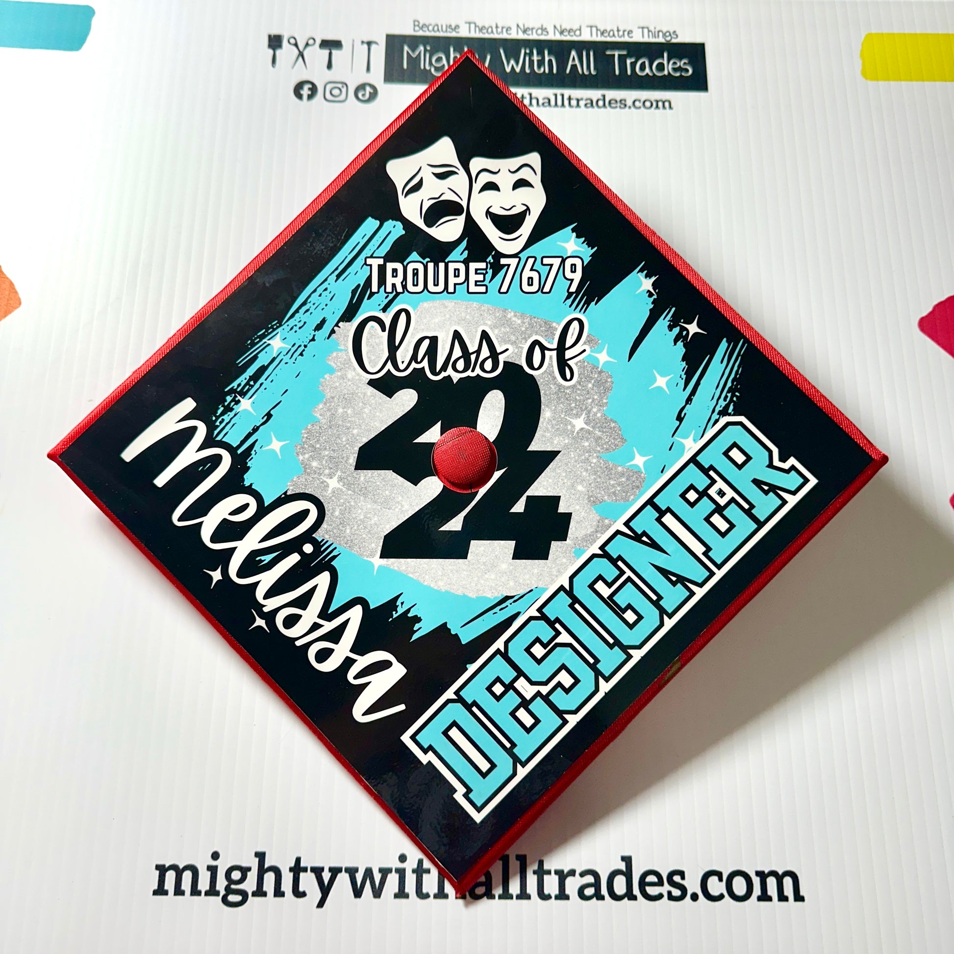 Theatre Graduation Cap Topper-mightywithalltrades