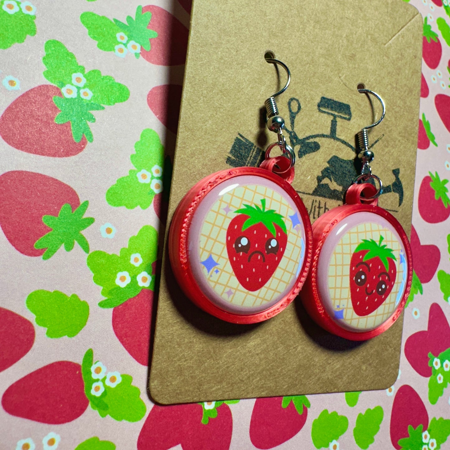 Strawberry Mask Earrings