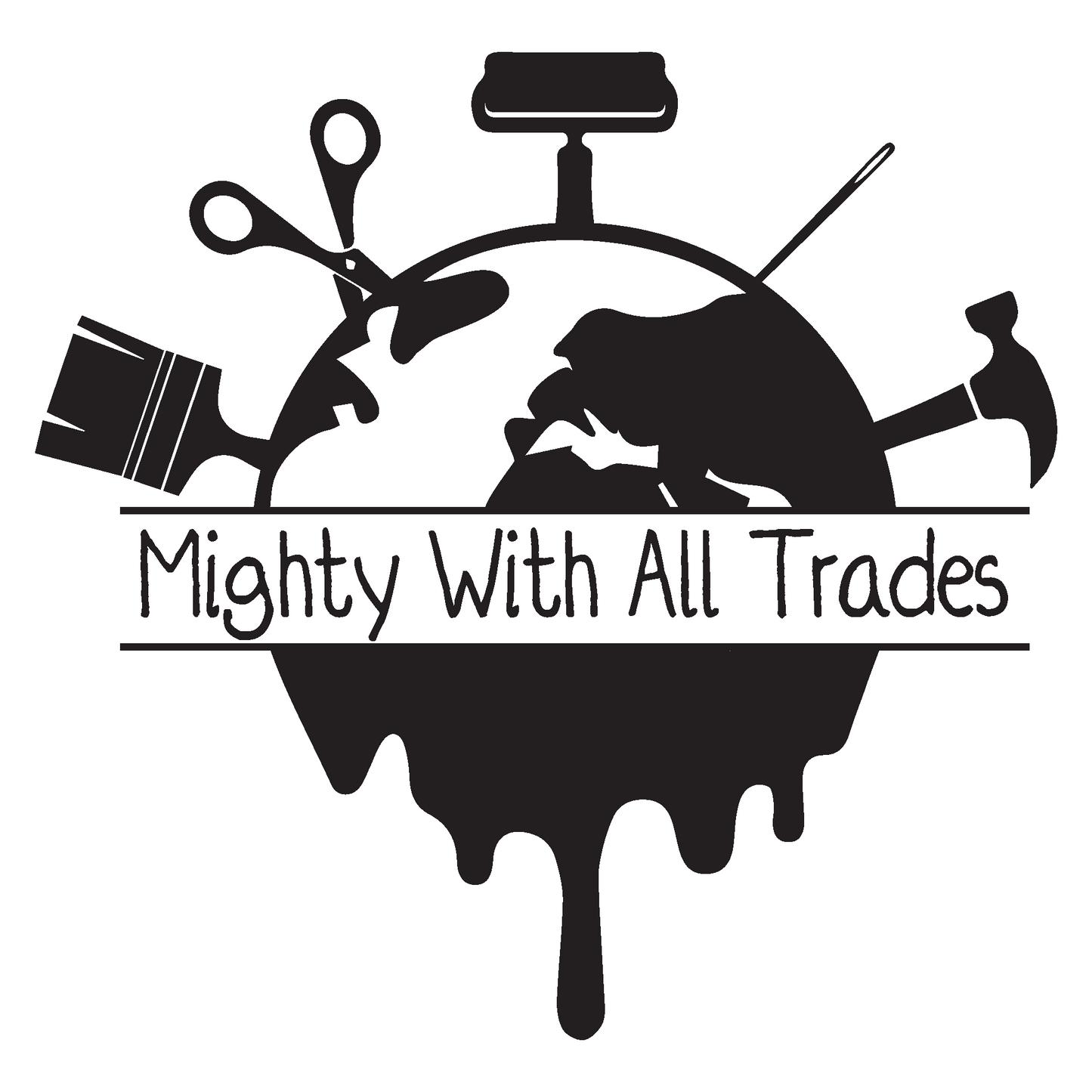 Mighty With All Trades Logo Round