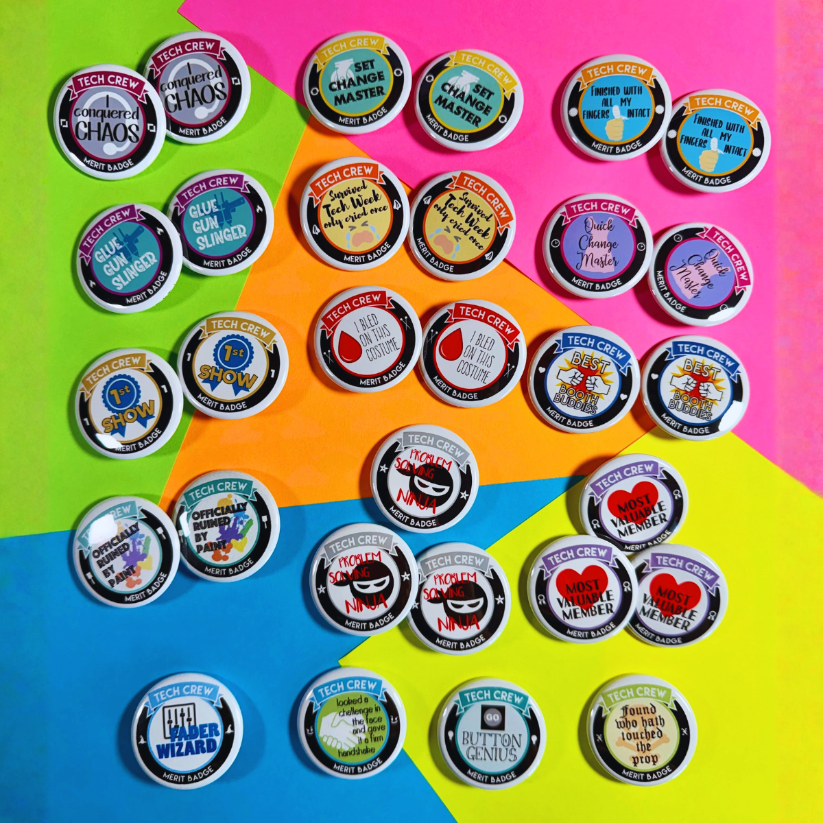 STARTER PACK Merit Badges Pin Back Buttons