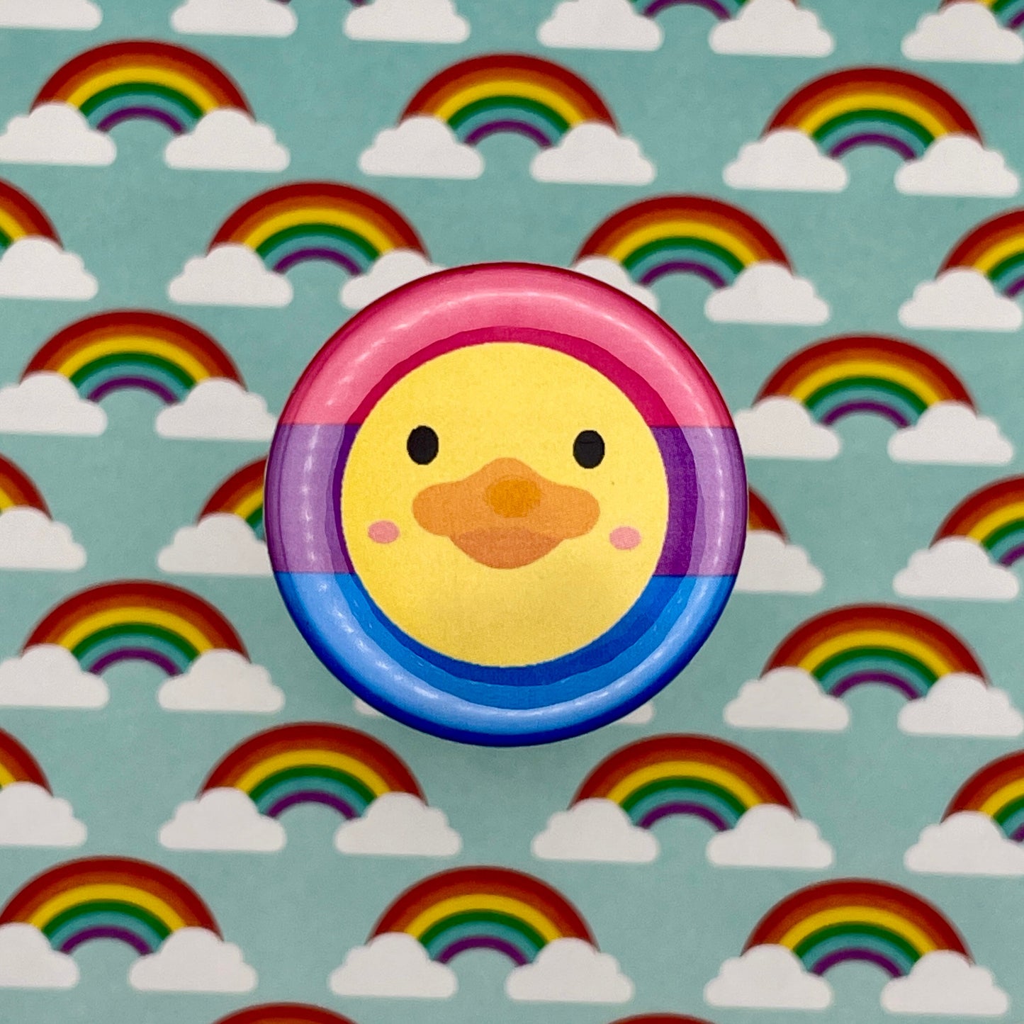 Bisexual Duck Pride Button Pin Back Buttons