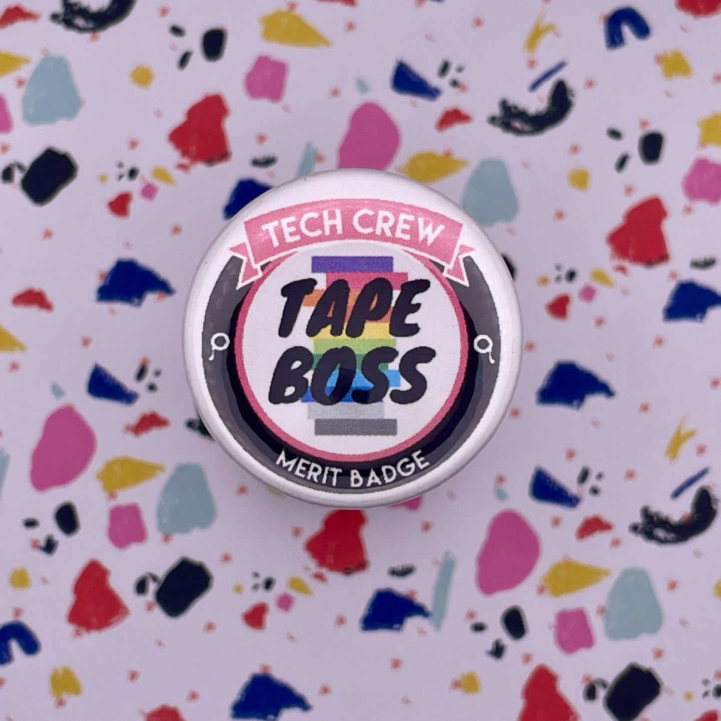 Tape Boss Merit Badge Pin Back Buttons