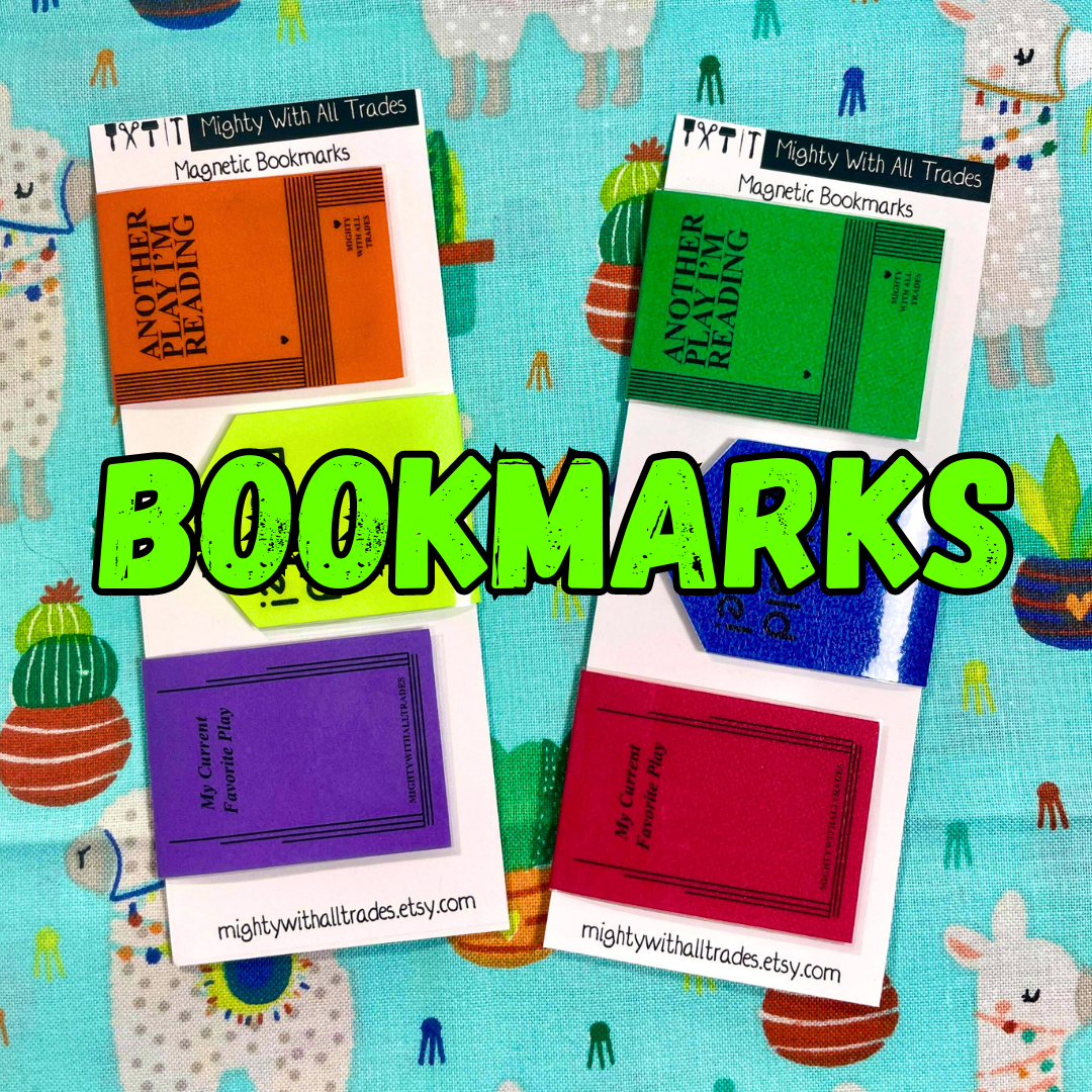 Magnetic Bookmarks that look like plays