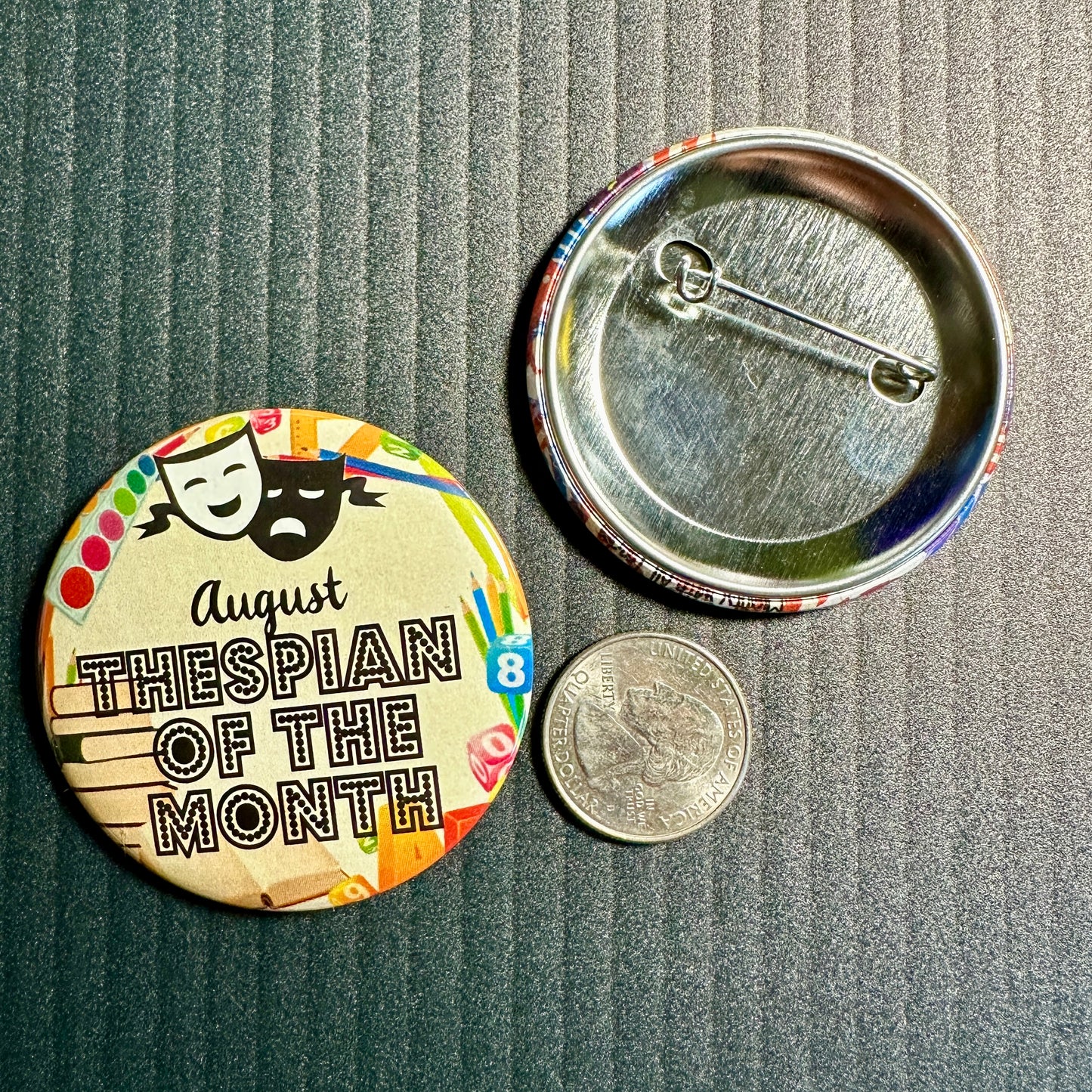 Thespian of the Month Button Set of 9, 2-1/4"-mightywithalltrades