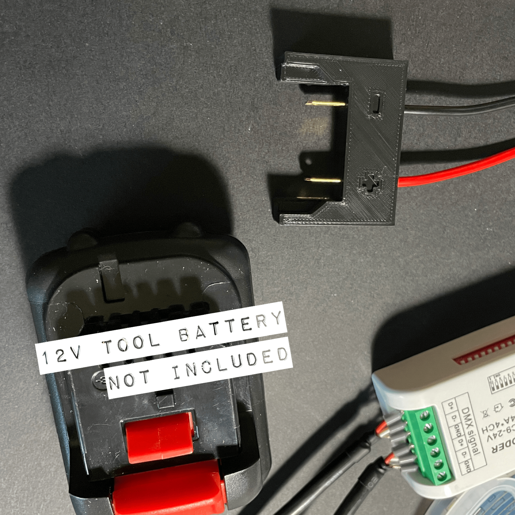 12V Dewalt Tool Battery Adapter LED Lighting