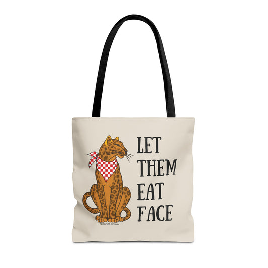 Let Them Eat Faces Leopard Tote Bag