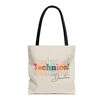 Technical Director Tri-font Tote Bag-mightywithalltrades