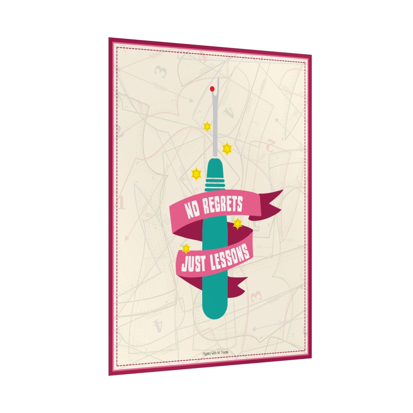No Regrets Sewing Poster, 18x24