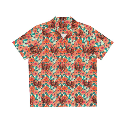 Hawaiian Tiki Mask Shirt - Peach