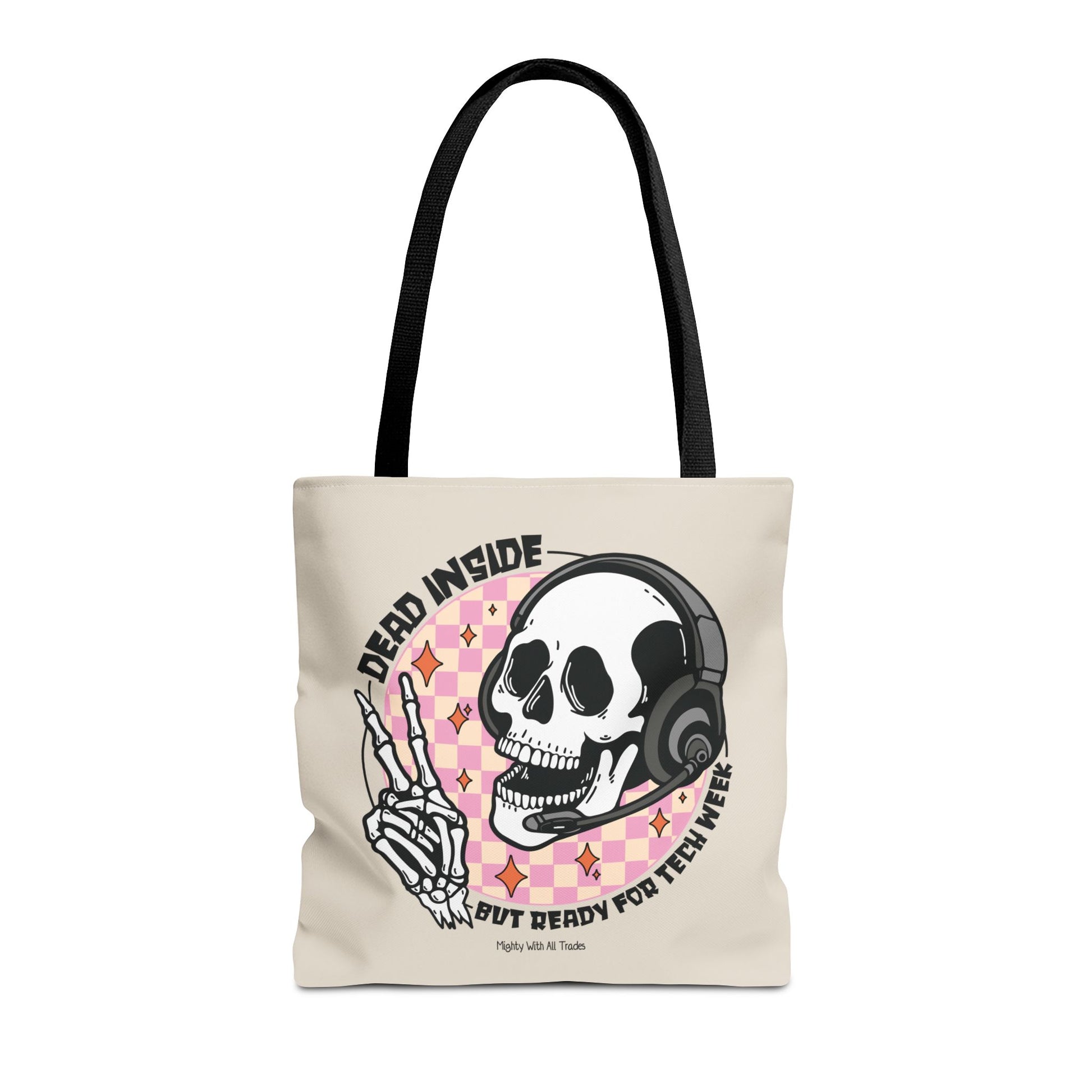 Dead Inside Pink Tote Bag-mightywithalltrades