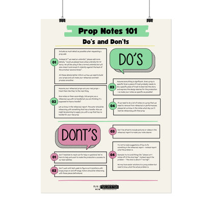 Prop Notes Dos & Donts Poster, 18x24