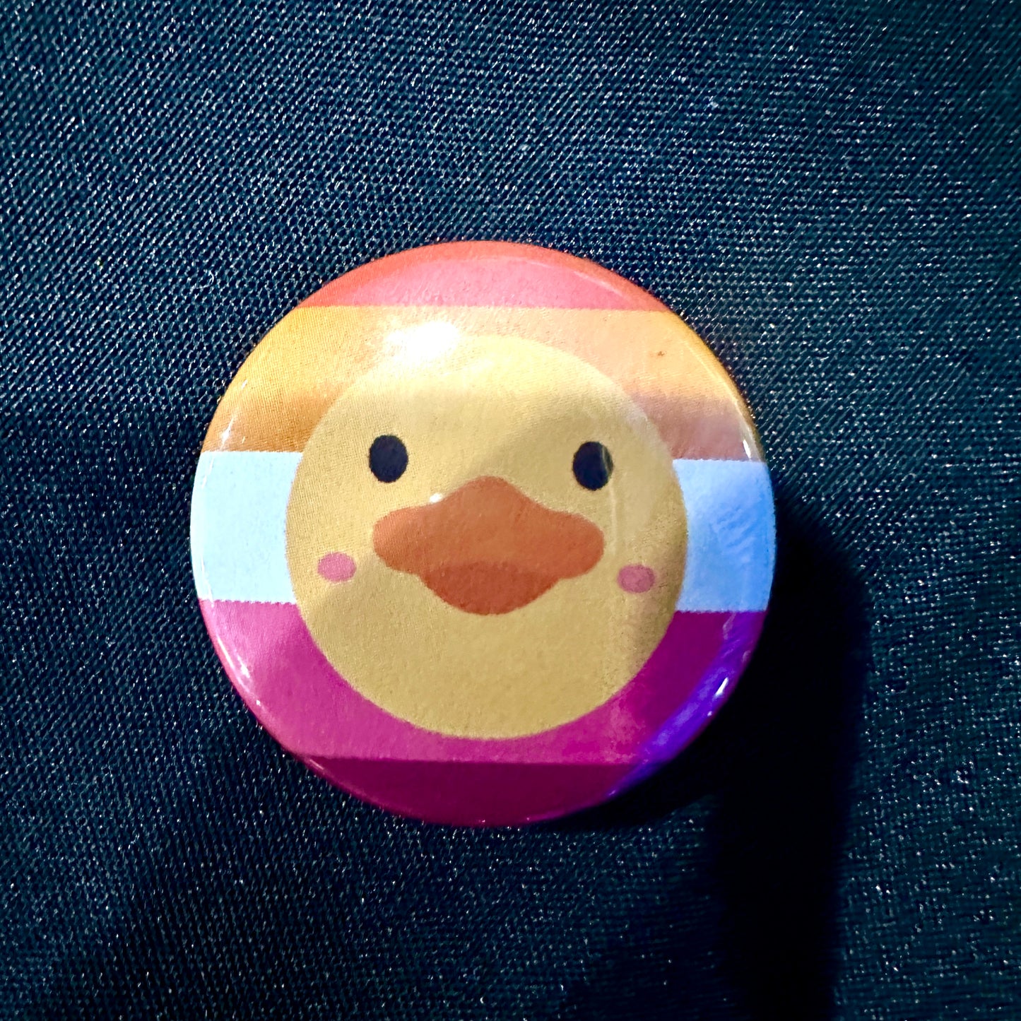 Thespian Duck Lesbian Pride, 1-1/2" Button-mightywithalltrades