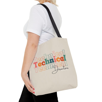 Technical Director Tri-font Tote Bag-mightywithalltrades