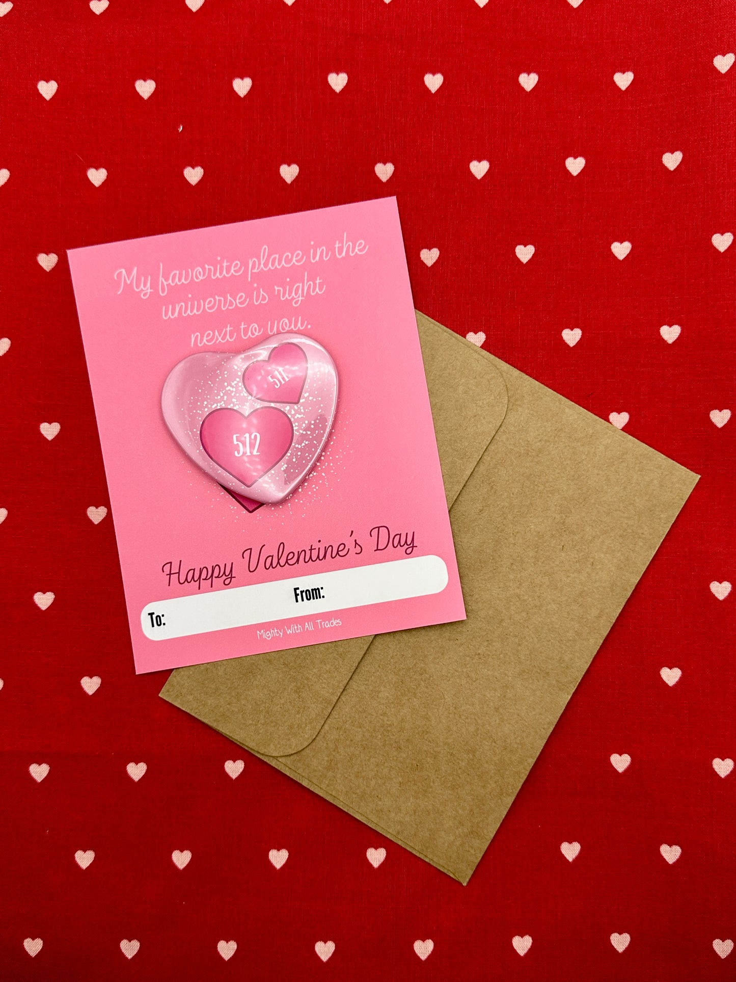 Theatre Valentine Cards with Heart Button, A2 Single Cards