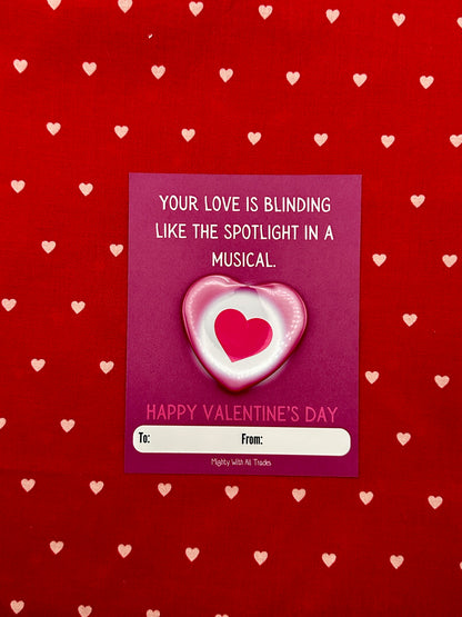 Theatre Valentine Cards with Heart Button, A2 Single Cards