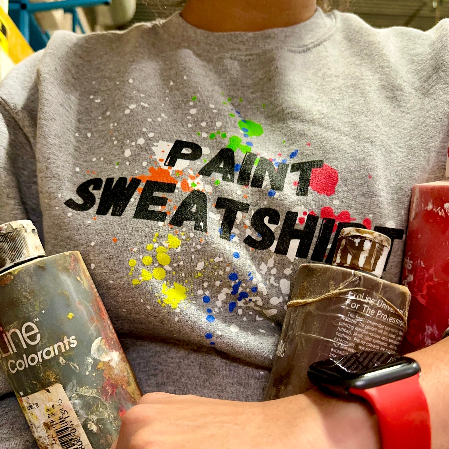 Paint Sweatshirt - Black Font-mightywithalltrades