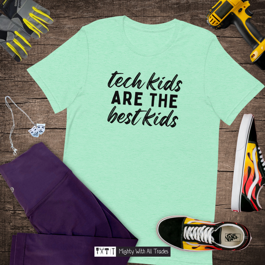 Tech Kids T-shirt - Black Font-mightywithalltrades