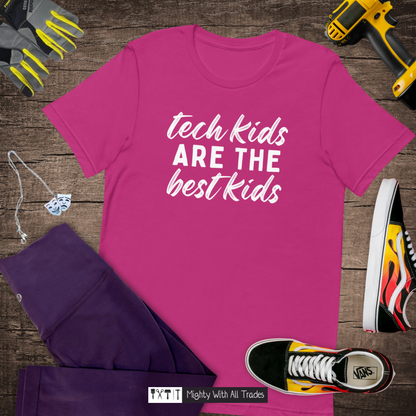 Tech Kids T-shirt - White Font-mightywithalltrades