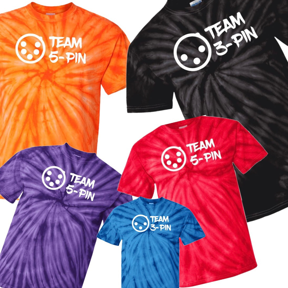 Team 5 Pin Tie Dye T-shirt-mightywithalltrades