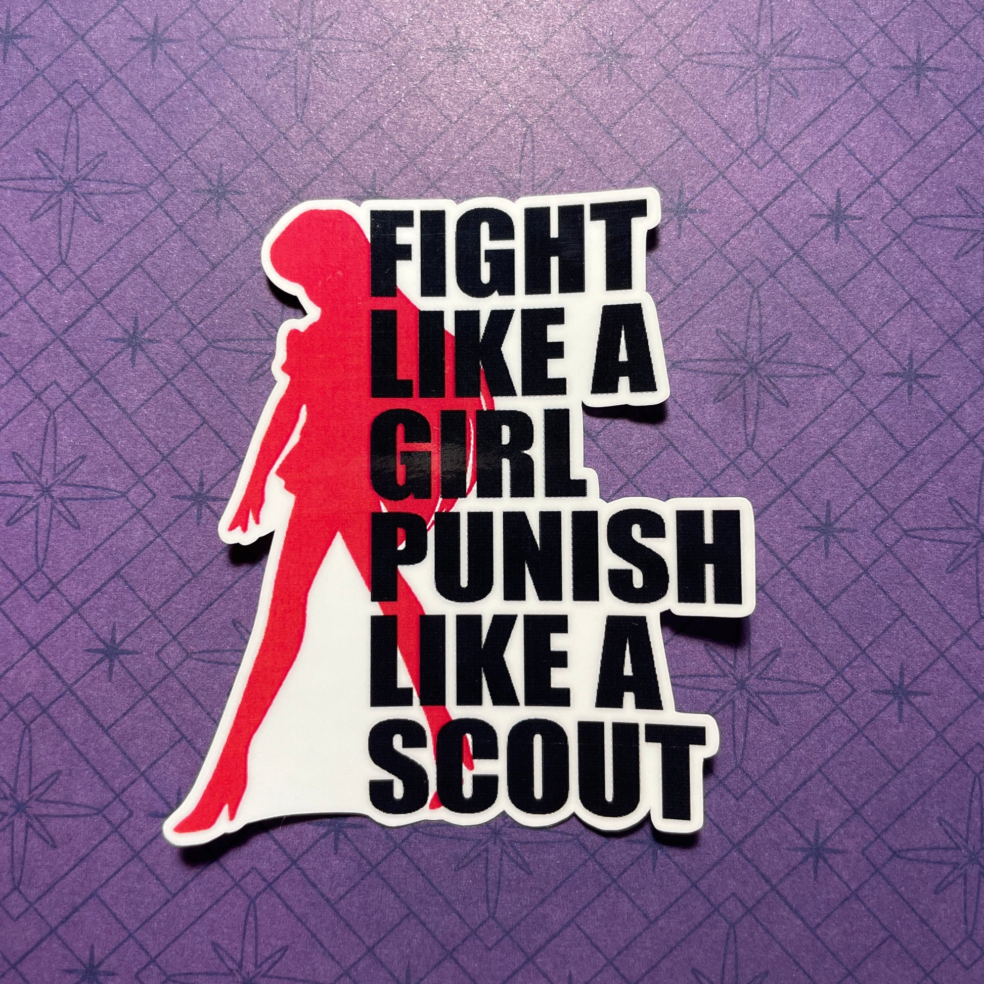 Punish Like A Scout Sticker (Wide/Body Version)-mightywithalltrades