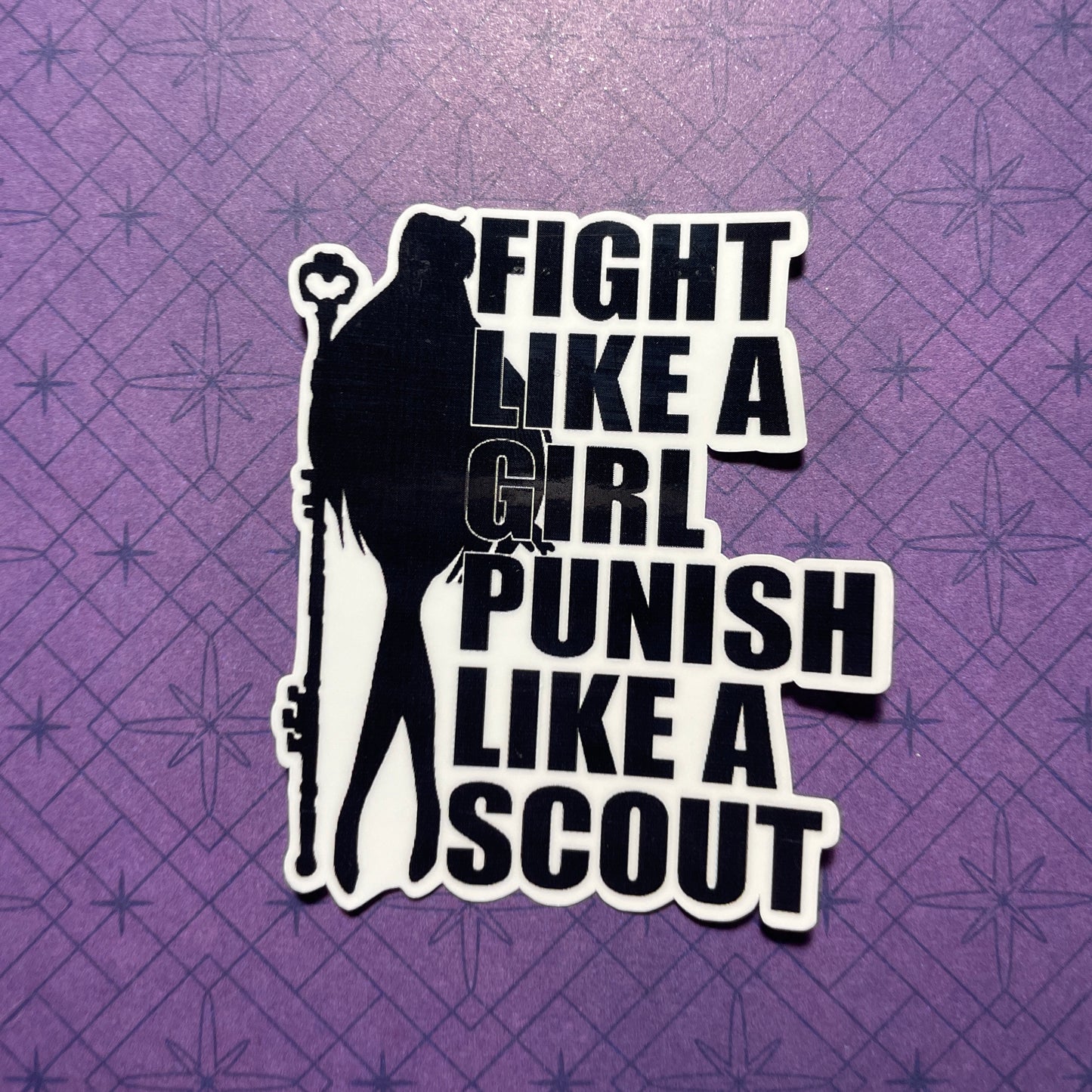 Punish Like A Scout Sticker (Wide/Body Version)-mightywithalltrades