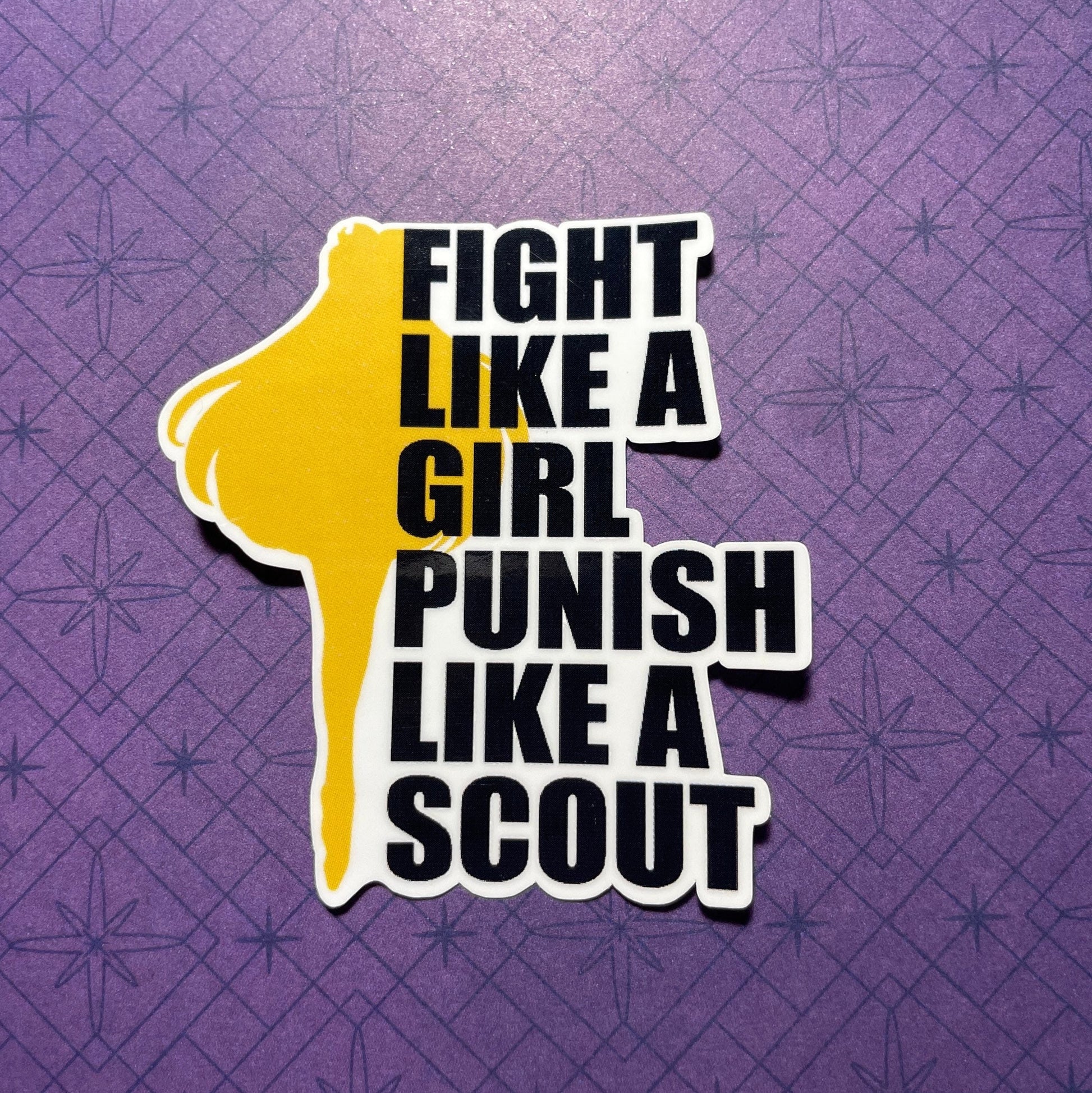 Punish Like A Scout Sticker (Wide/Body Version)-mightywithalltrades