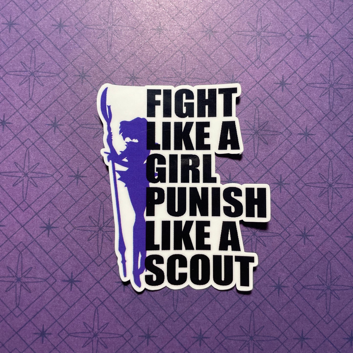 Punish Like A Scout Sticker (Wide/Body Version)-mightywithalltrades