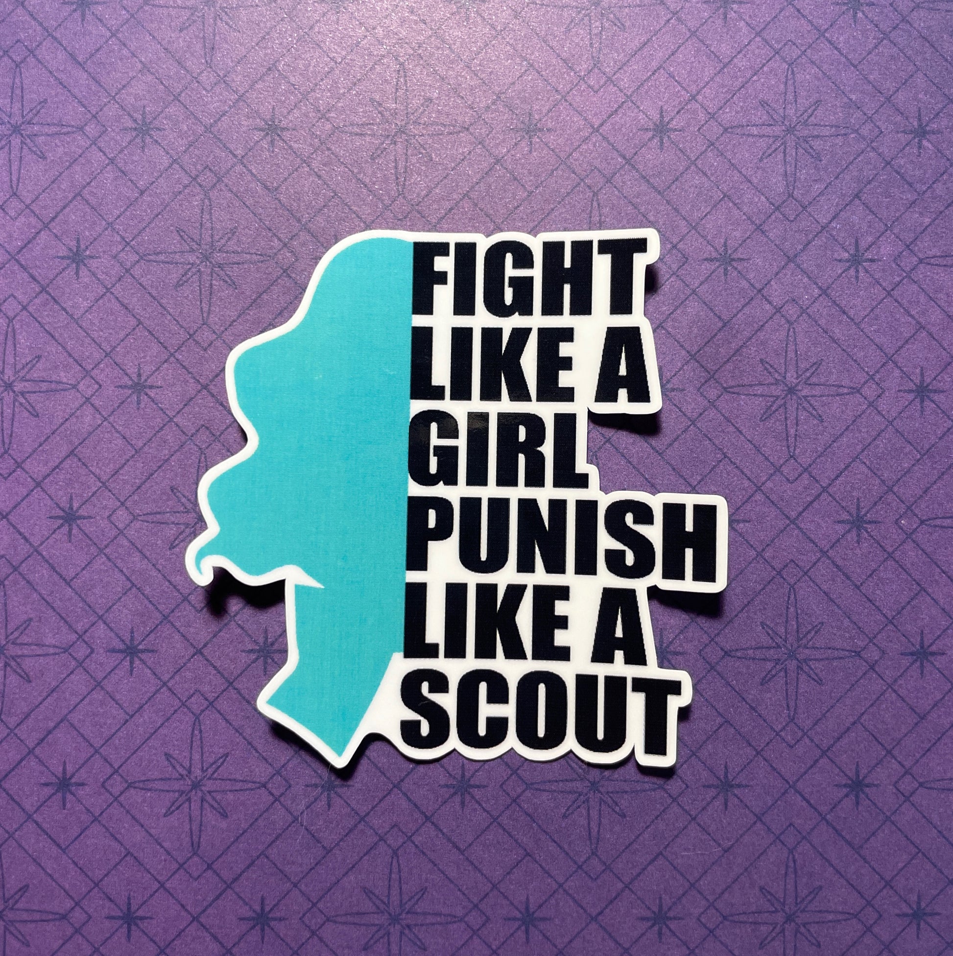 Punish Like A Scout Sticker (Tall/Head Version)-mightywithalltrades