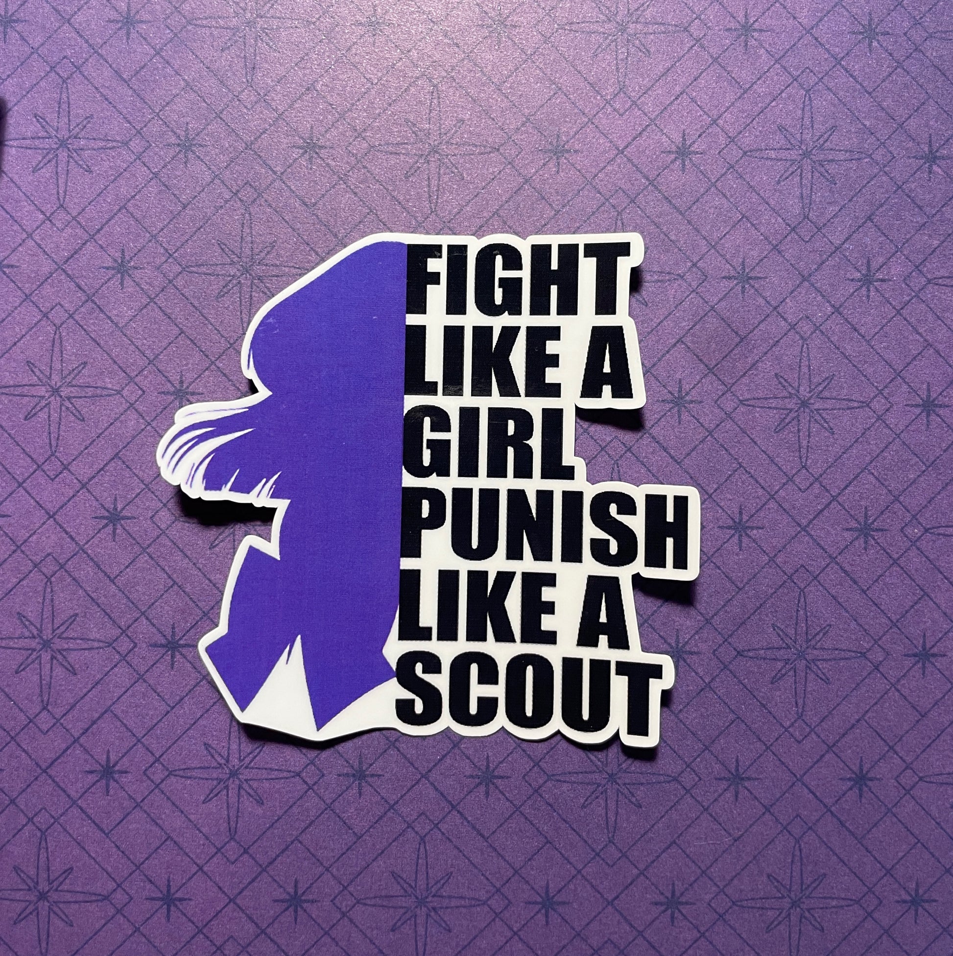 Punish Like A Scout Sticker (Tall/Head Version)-mightywithalltrades