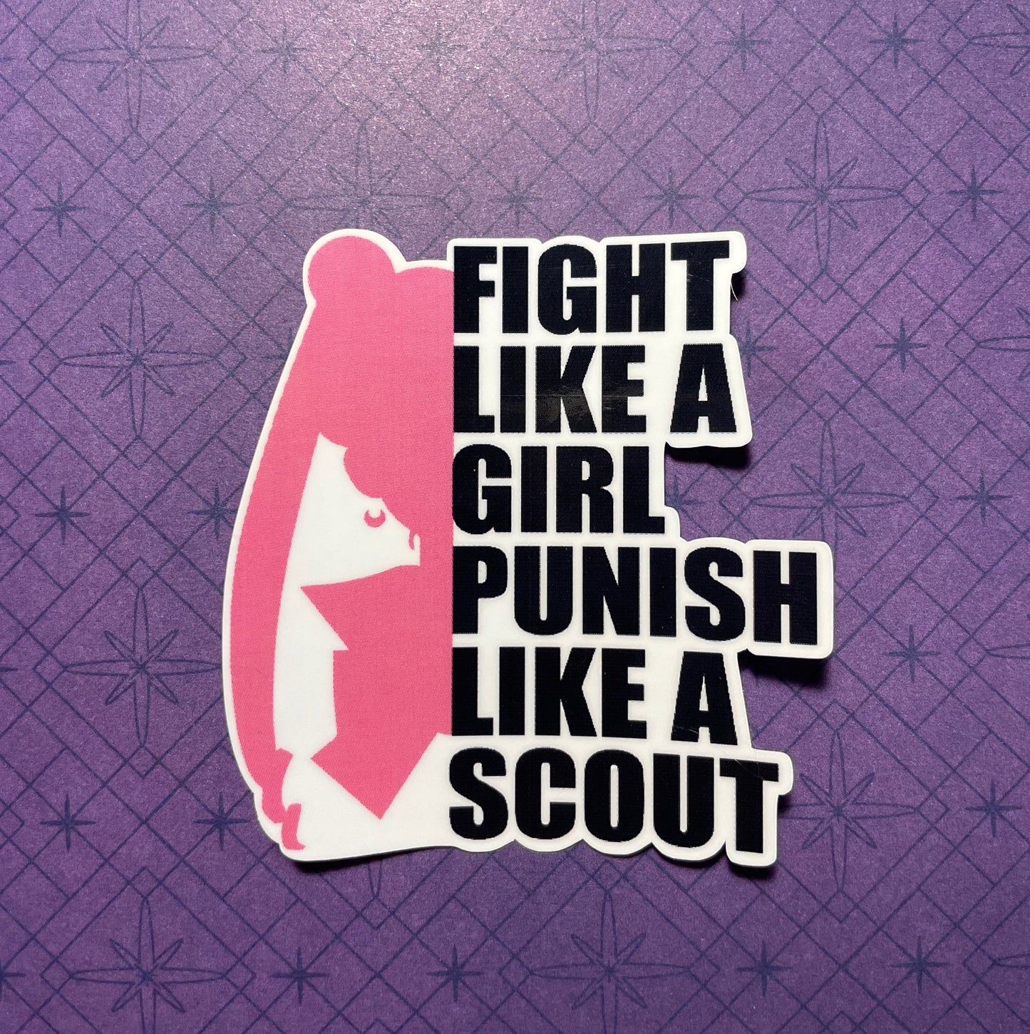 Punish Like A Scout Sticker (Tall/Head Version)-mightywithalltrades