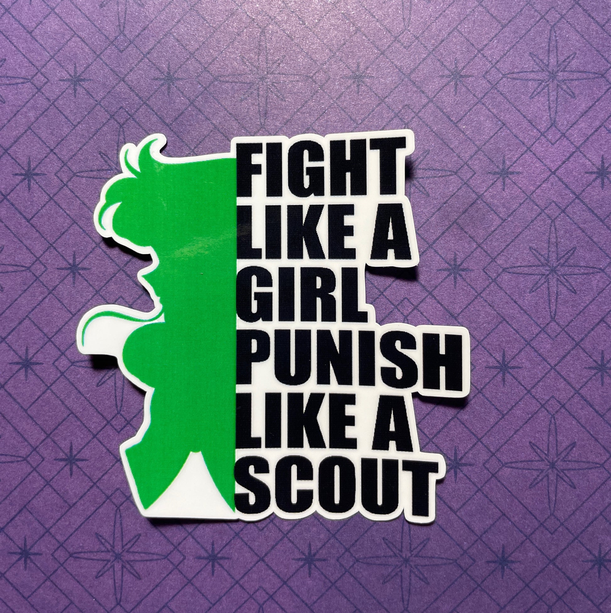 Punish Like A Scout Sticker (Tall/Head Version)-mightywithalltrades