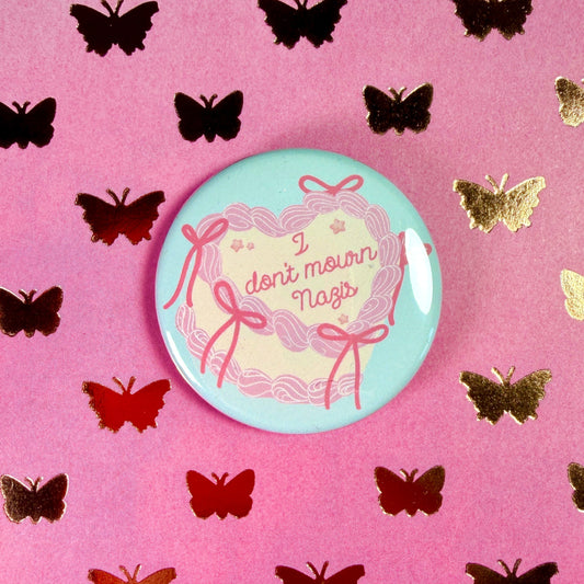 Anti - Nazi Cake Button Pin Back Buttons