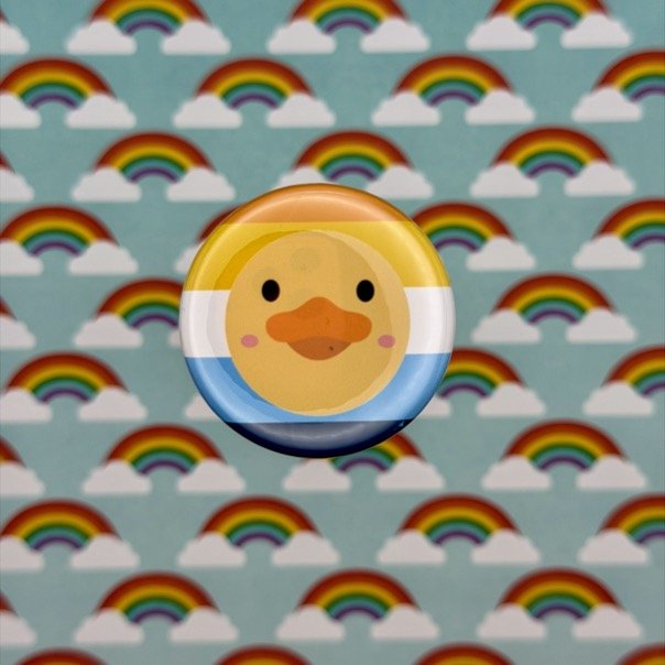 Aroace Duck Pride Button Pin Back Buttons