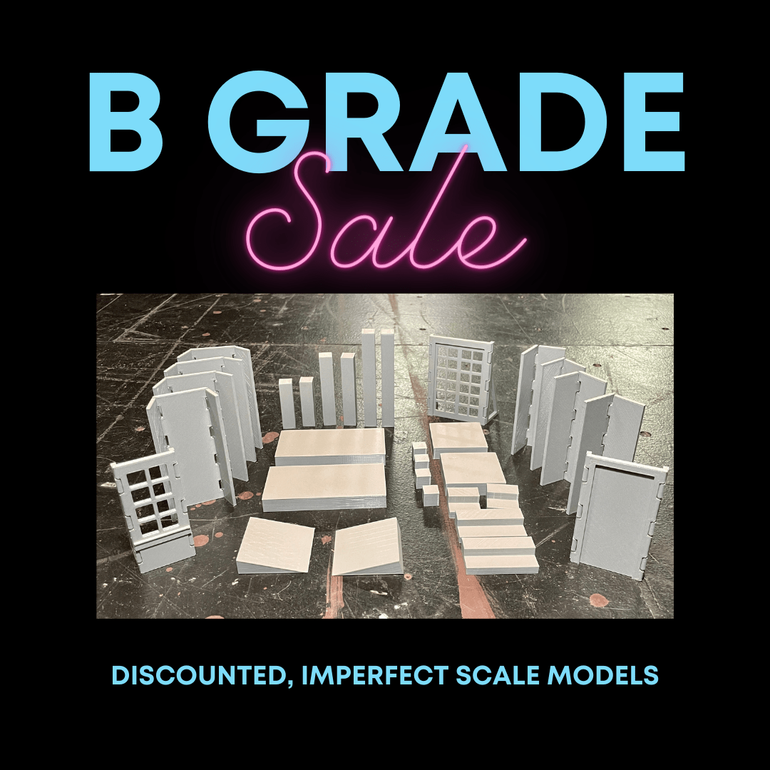 B GRADE SALE - 32 pc 1/2" Scale Model UIL One Act Pay Unit Set Printed Models