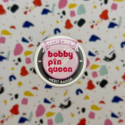 Bobby Pin Tech Crew Merit Badge Pin Back Buttons