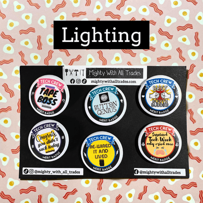 BUTTON PACK Merit Badges, Set of 6 Button Packs Lighting Button Pack