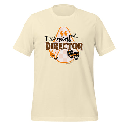 Beige Theatre t-shirt with 'Technical Director' ghost graphic design on a white background