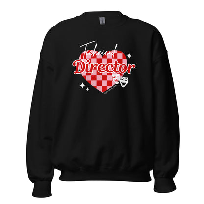 Checkered Heart Technical Director Sweatshirt Sweatshirt Black