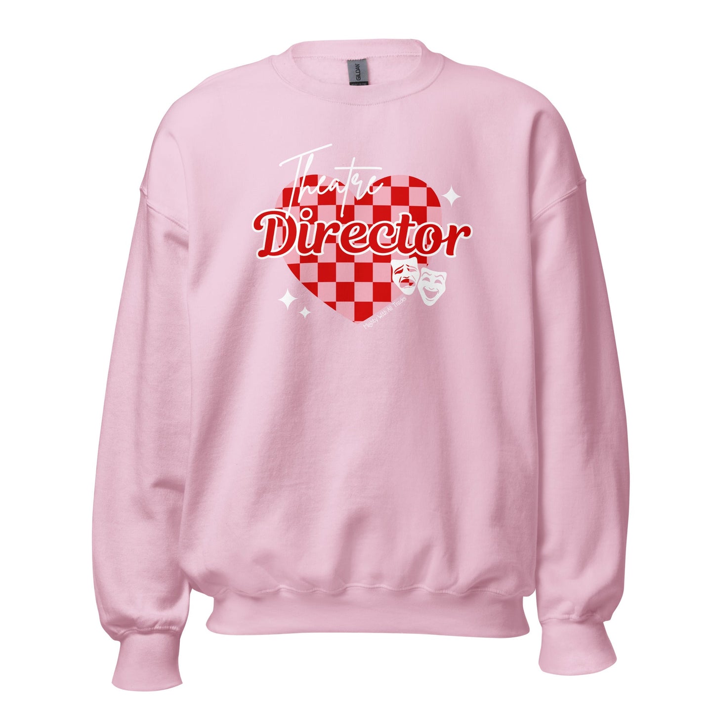 Checkered Heart Theatre Director Sweatshirt Sweatshirt Light Pink