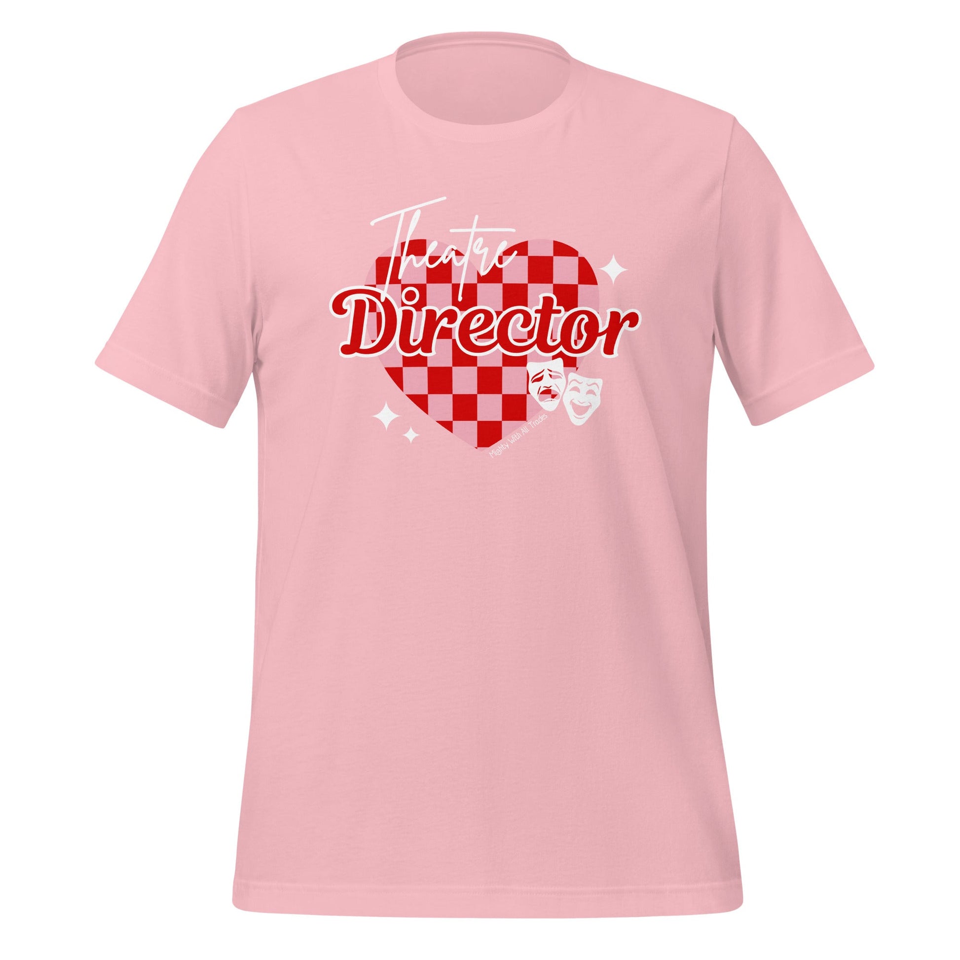 Checkered Heart Theatre Director T-shirt T-Shirts Pink