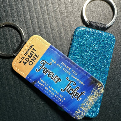 Custom Forever Ticket Theatre Key Tag - CLICK TO PERSONALIZE Keychains Basic Black PU Leather