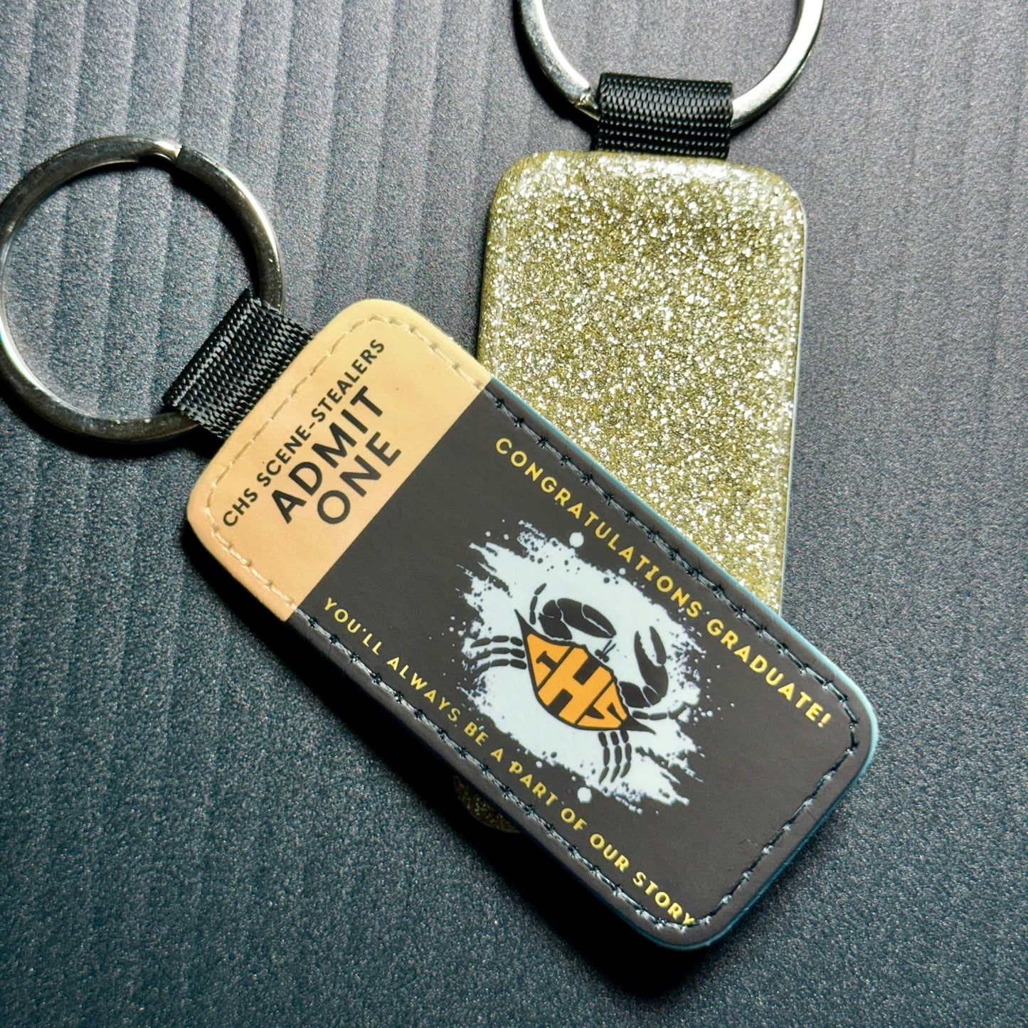 Custom Forever Ticket Theatre Key Tag - CLICK TO PERSONALIZE Keychains Basic Black PU Leather