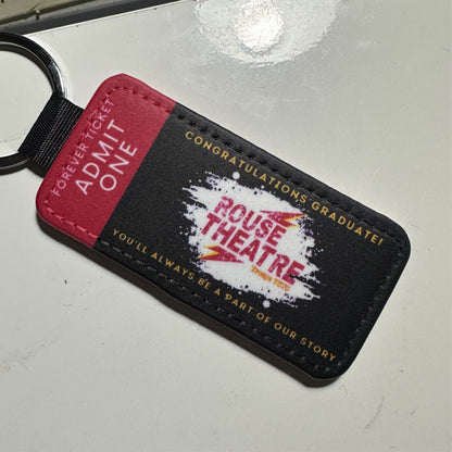 Custom Forever Ticket Theatre Key Tag - CLICK TO PERSONALIZE Keychains Basic Black PU Leather