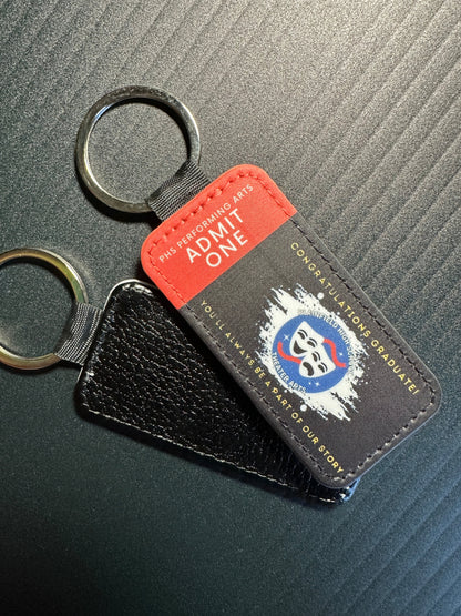 Custom Forever Ticket Theatre Key Tag - CLICK TO PERSONALIZE Keychains Basic Black PU Leather