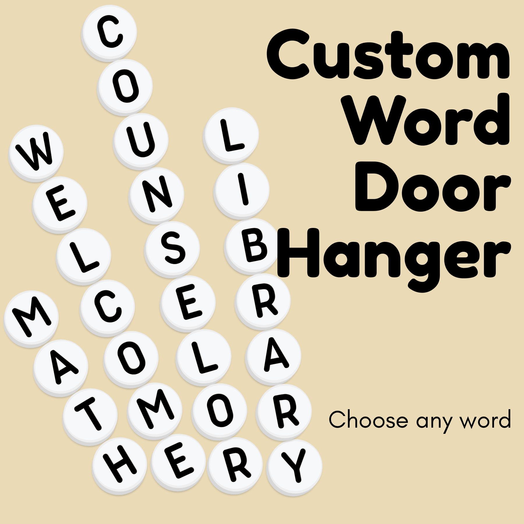 CUSTOM WORD Giant Bead Hanger - CLICK TO PERSONALIZE Home Decor