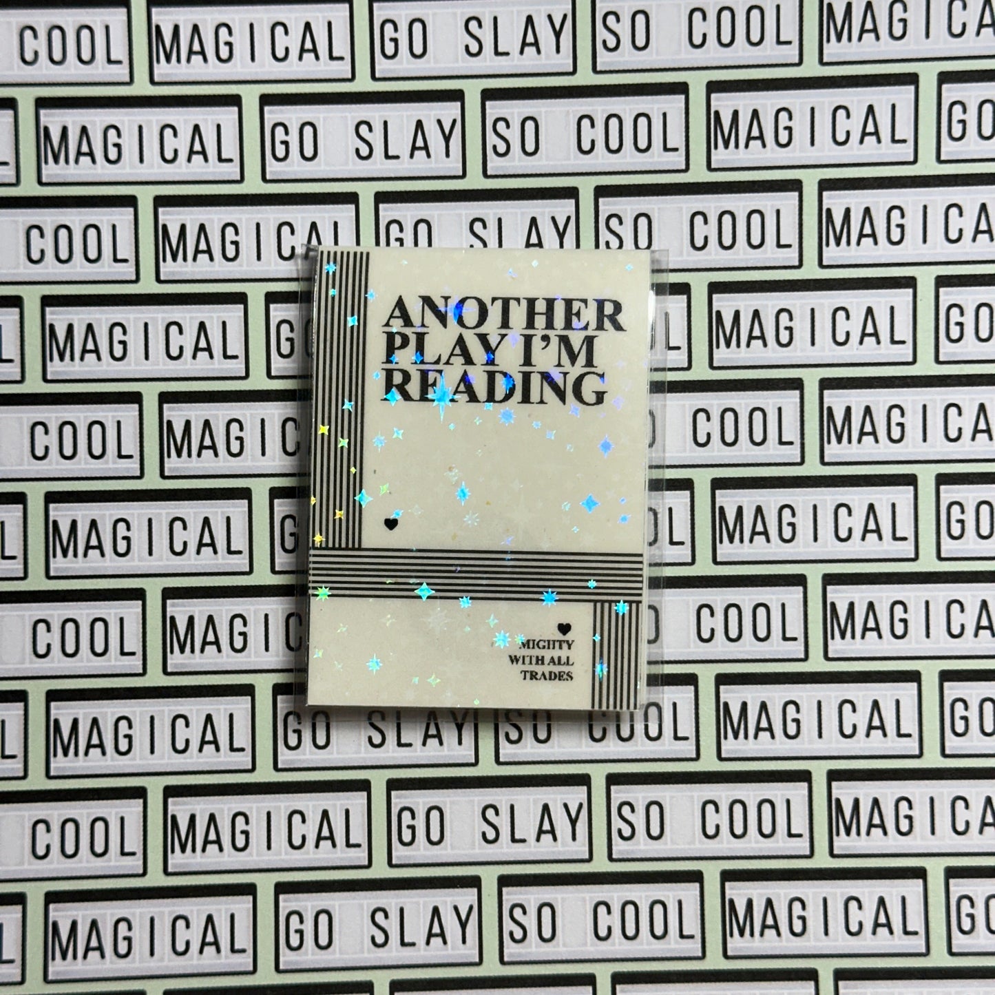 Drama Play Script Magnetic Bookmark Bookmarks White Confetti w/Holographic