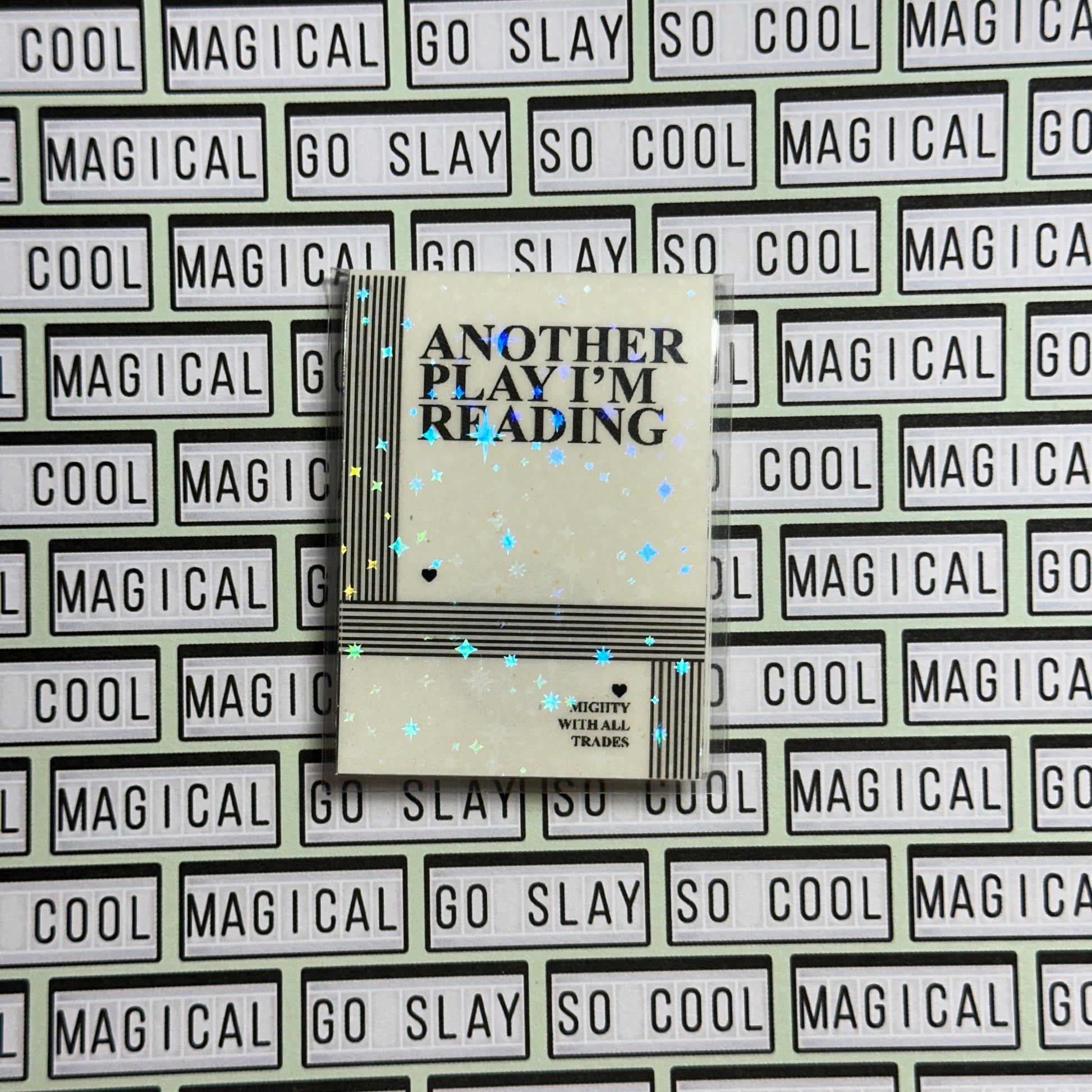 Drama Play Script Magnetic Bookmark Bookmarks White Confetti w/Holographic