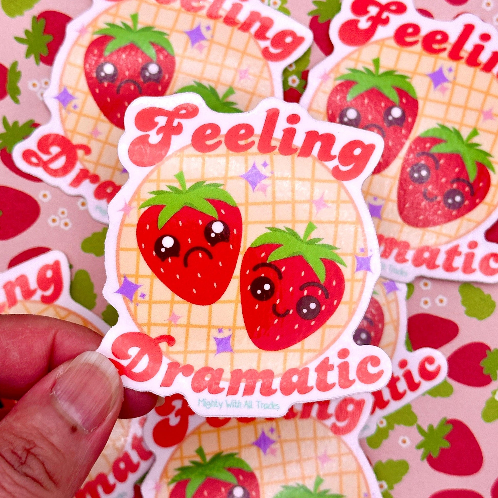 Feeling Dramatic Strawberry Sticker Theatre